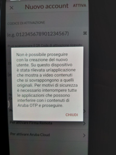 ArubaOTP Avviso ArubaOTP Avviso