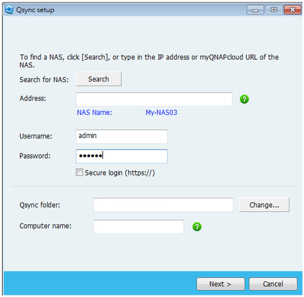 Qsync prima configurazione Qsync prima configurazione
