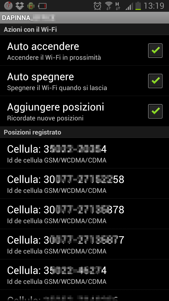 WiFiMatic 05 - Elenco Celle nei pressi della Rete WiFi