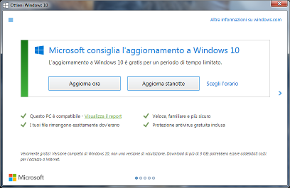 Annullare l'aggiornamento a Windows 10