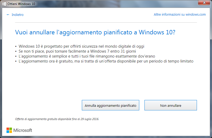 Annullare aggiornamento Windows 10 - 3