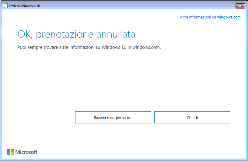 Annullare aggiornamento Windows 10 - 8