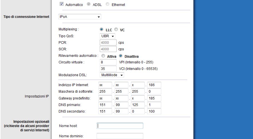 Configurazione Linksys X2000