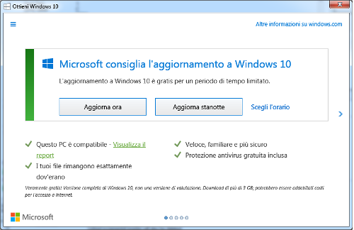 aggiornamento Windows 10 presto disponibile aggiornamento Windows 10 presto disponibile