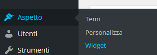 wordpress.com entriamo nella configurazione dei Widget wordpress.com entriamo nella configurazione dei Widget